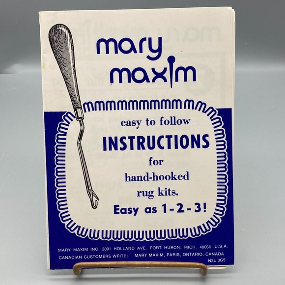 Vintage Mary Maxim Instructions for Hand Hooked Rug Kits, Easy to Follow, 1950s - Picture 1 of 2